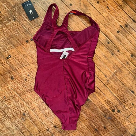 Spyder sporty tummy control berry slimming L one piece swimsuit - Picture 6 of 7